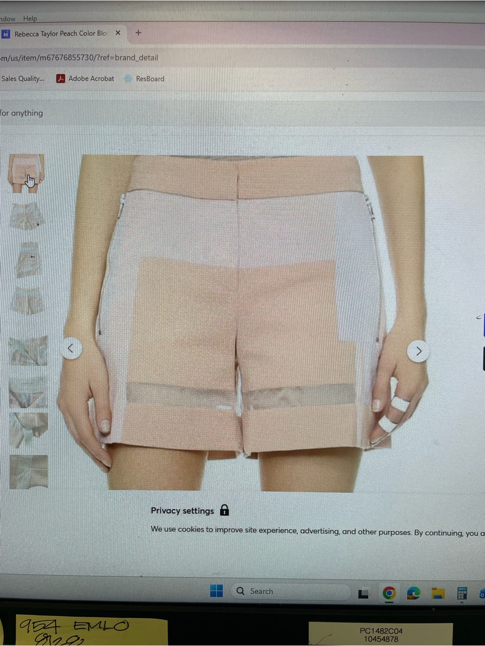 Rebecca Taylor Peach and White Colorblock Short.